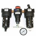 Interstate Pneumatics 3/8 Inch Standard 'T' Handle Poly Bowl Filter Regulator Lubricator - Integral Combo WC1061GP